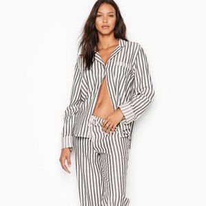 NWOT Victoria's Secret Striped Pajama Button Down